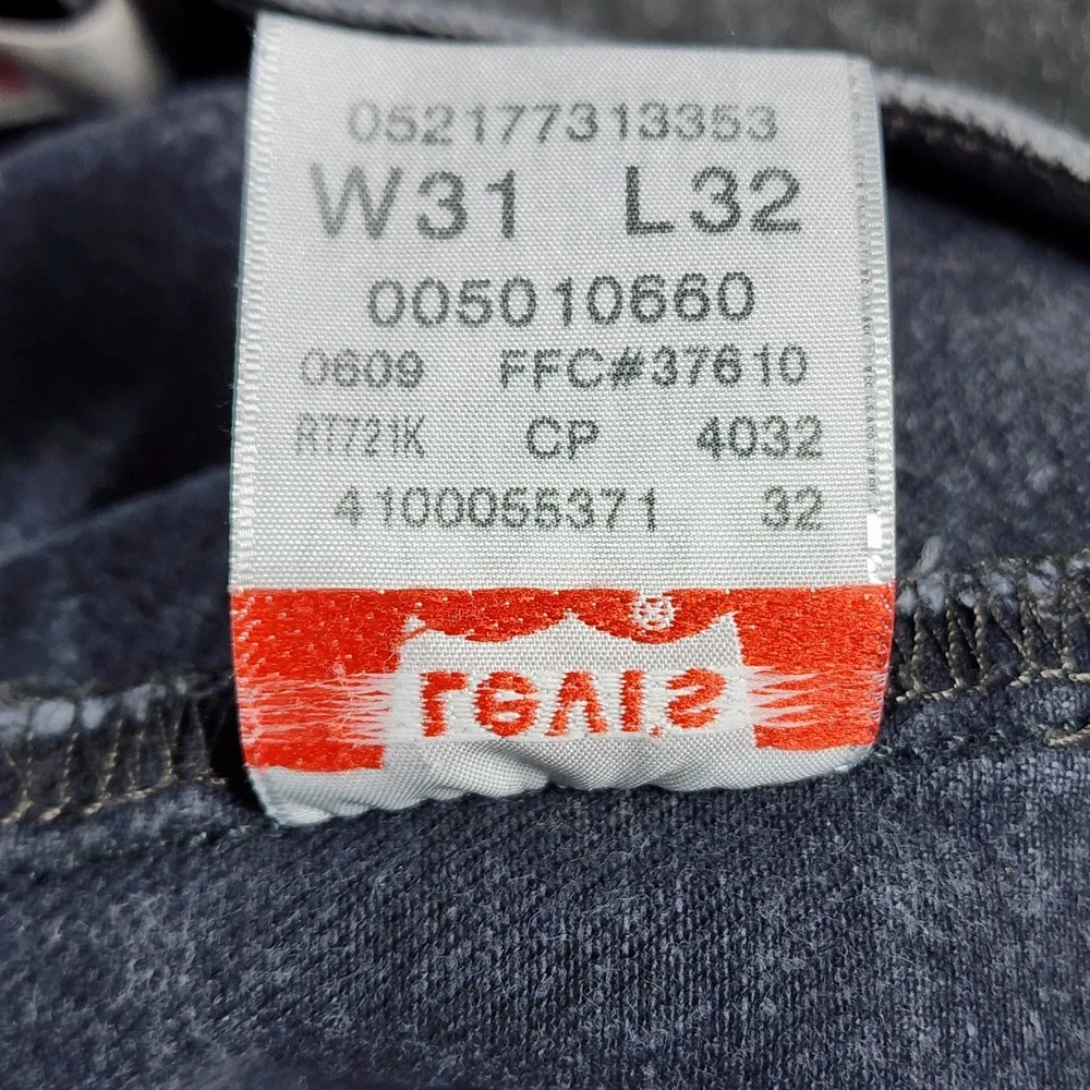 Levi's 501 Original Jeans Mens 31x32 Fit 29x29 Black Button Fly Faded Denim Y2K